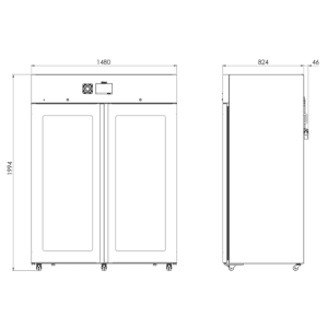 ALC 1400 GLASS - 2D afmetingen