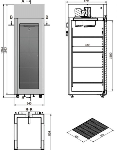 Afmetingen 2D ALC 500 GLASS Afmetingen 2D ALC 500 GLASS