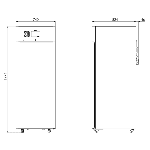 CLH 700 - 2D afmetingen CLH 700 - 2D afmetingen