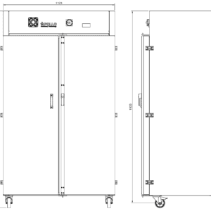 INo-DRY 900 2D afmetingen INo-DRY 900 2D afmetingen