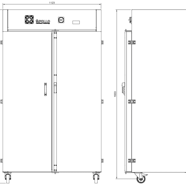 INo-DRY 900 2D afmetingen INo-DRY 900 2D afmetingen