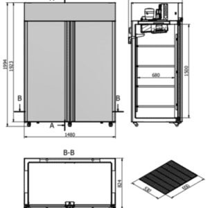 SLTM 1400 2D afmetingen