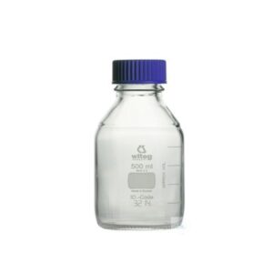 Witeg Laboratoriumflessen (rond) van borosilicaatglas 3.3- 100ml ,  met schroefdop (PP) Set/10 stuks