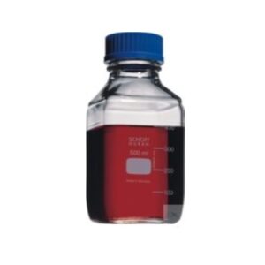 Laboratoriumflessen (vierkant) helder glas DURAN® - 1000ml ,  met schroefdop (PP) Set/10 stuks